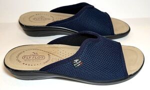 Fly Flot Mesh Open Toe Mules Slippers Sandals Slides Navy 9 40 Anti-shock